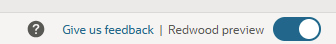 Screenhot showing the redwood preview toggle