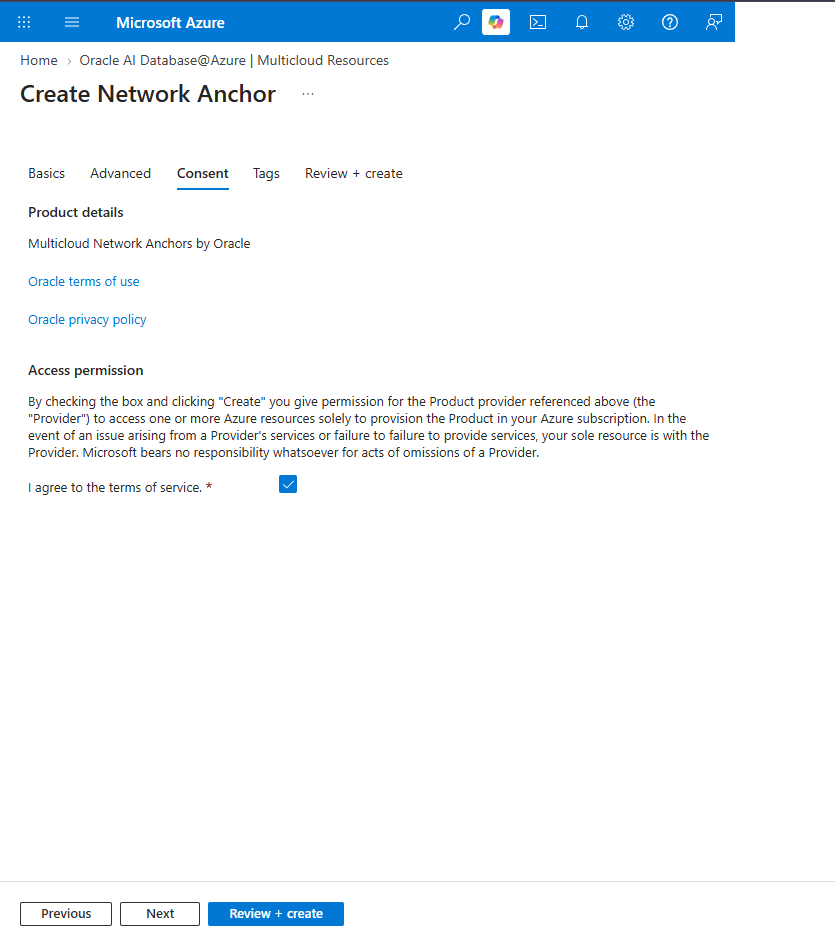 This screenshot shows how to create a Network Anchor.