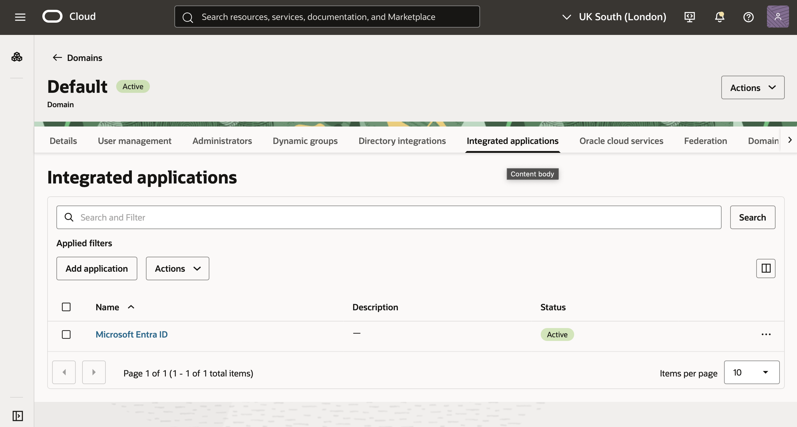 Click to expand Default domain