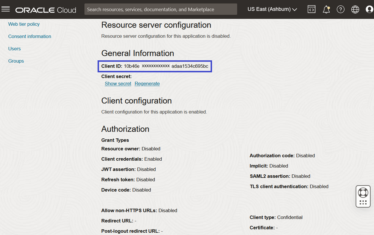Click to expand An image of the OCI Console showing