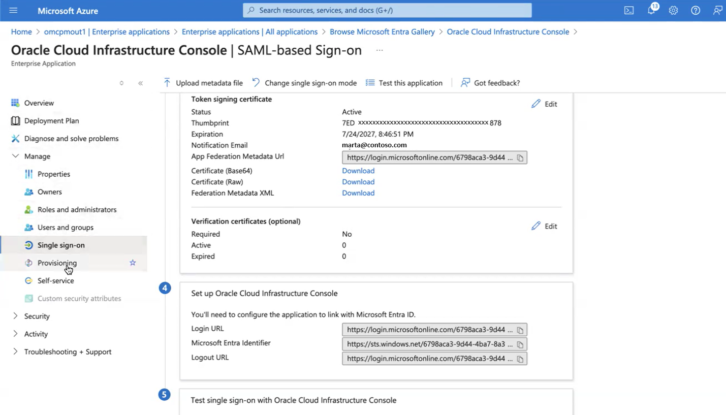 Click to expand An image of the Azure portal showing the SAML-based Sign-on details page.