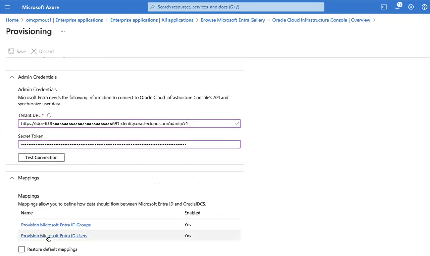 Click to expand An image of the Azure portal showing the SAML-based Sign-on Provisioning page.