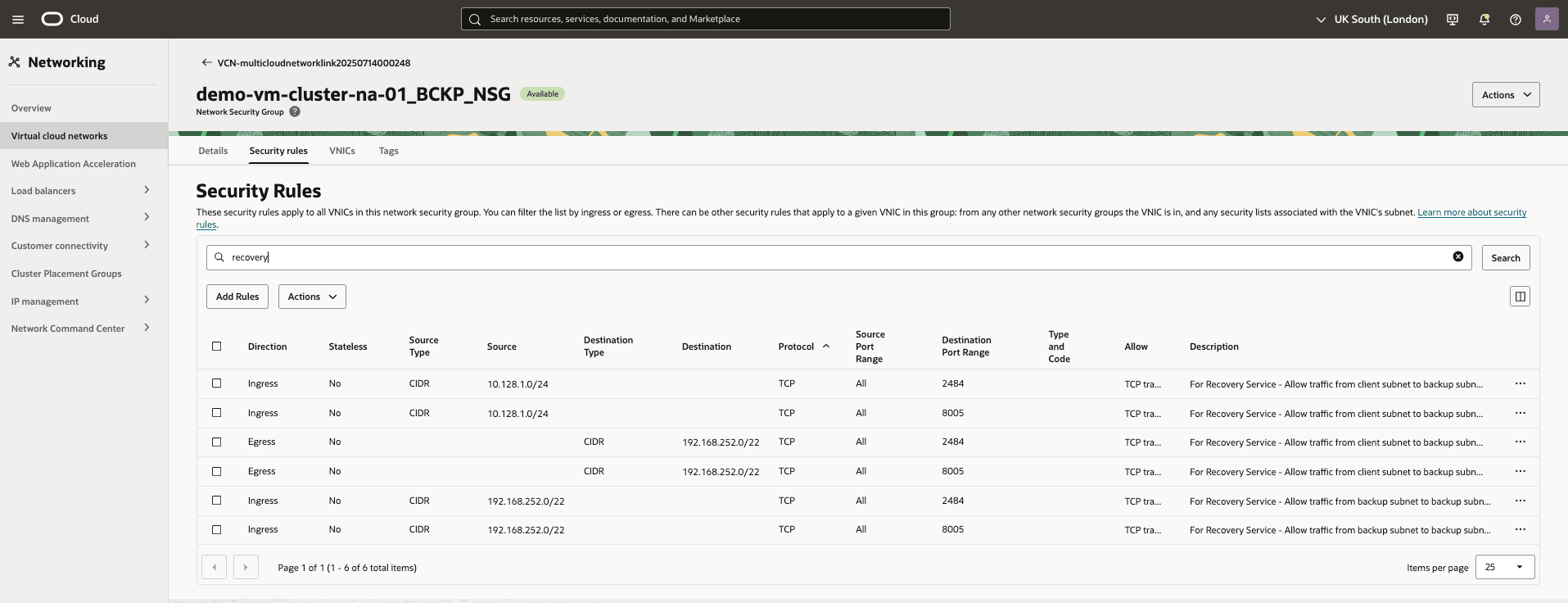 This screenshot shows how to add egress rules.