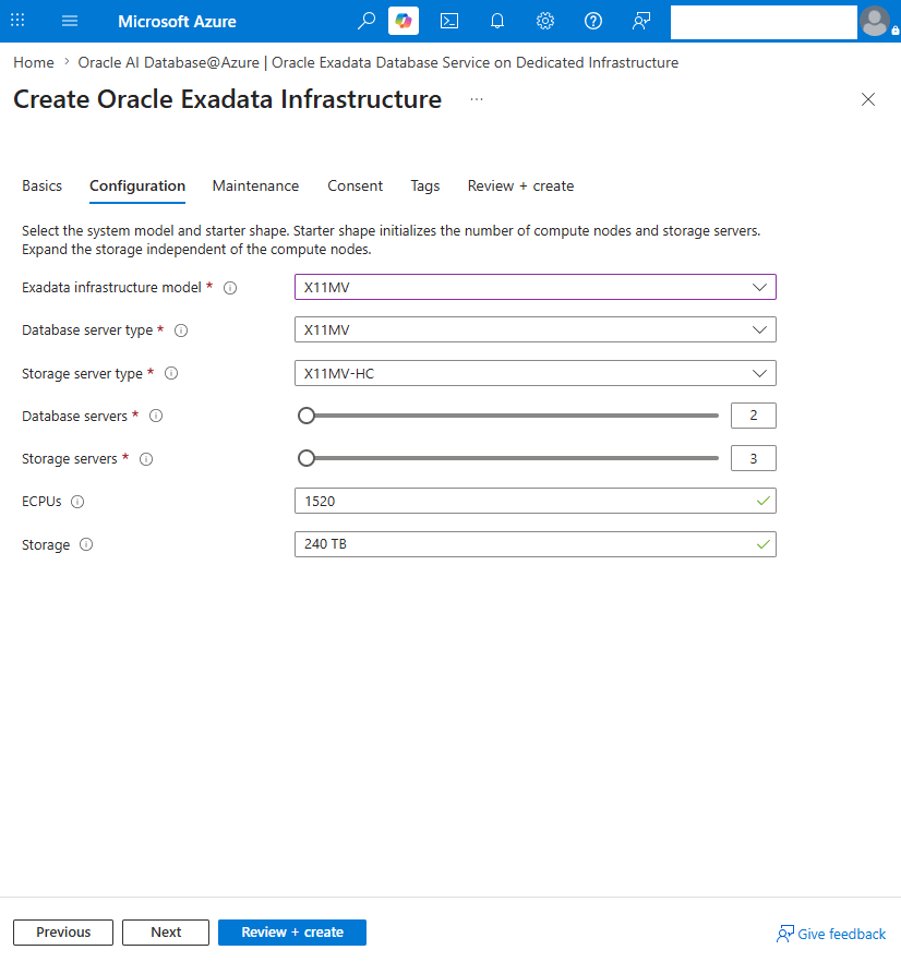 This screenshot shows the Configuration step.