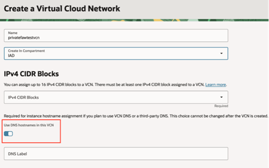 Description of fawag-fdi-pvt-instance-dnshostname_vcn_oak.png follows