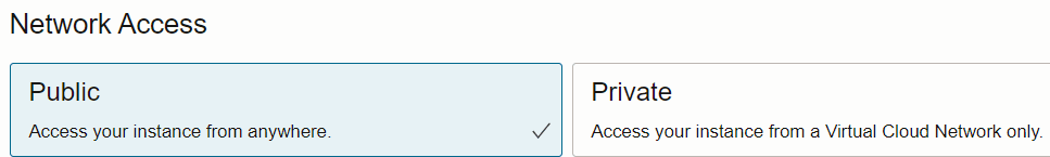 Public network access option Public network access option