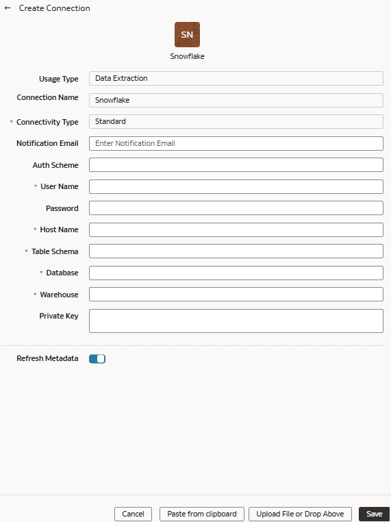 Create Snowflake connection