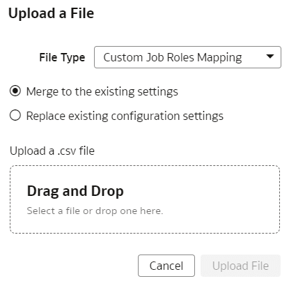 Upload Custom Job Roles Mapping file