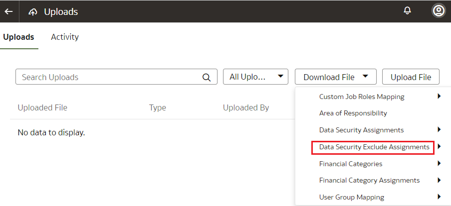 Download Data Security Exclude Assignments file