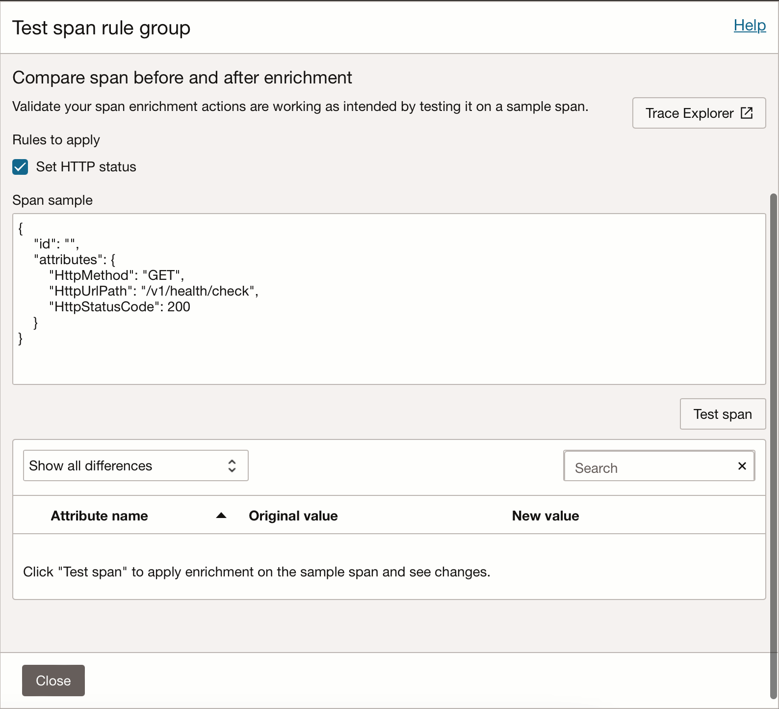 Span Enrichment Rule Validation