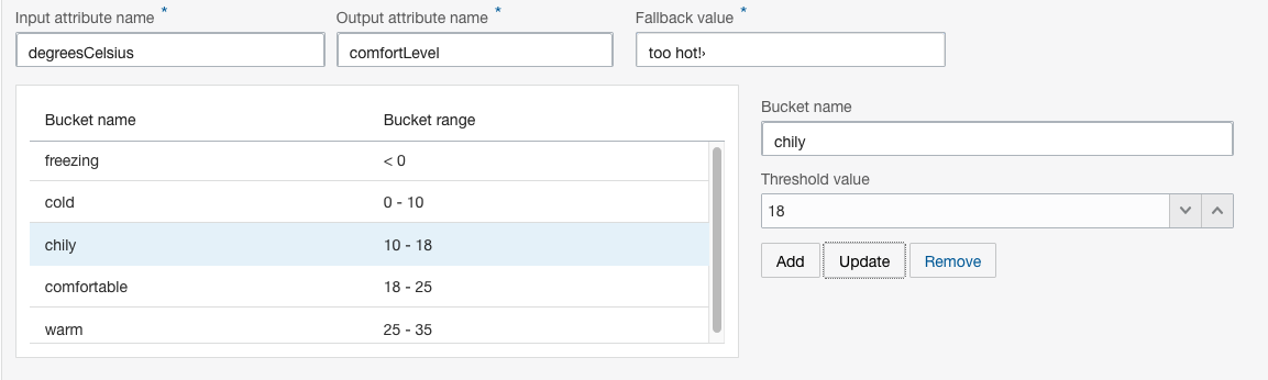 Bucketize Action from Numeric Action Type