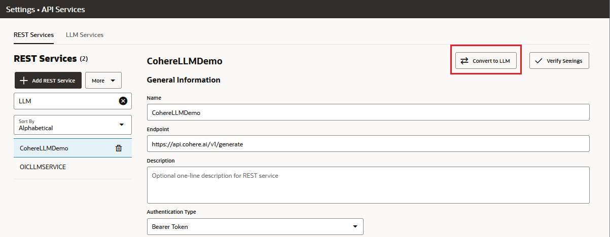 The Convert to LLM button