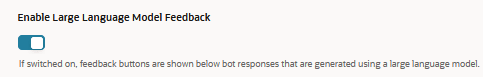 The Enable Large Language Model feedback option. The Enable Large Language Model feedback option.