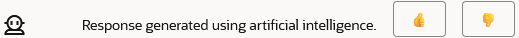 Thumbs Up and Thumbs Down icons in the skill response message