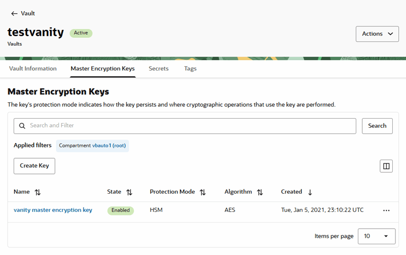 Description of vault-masterkeys-tab.png follows