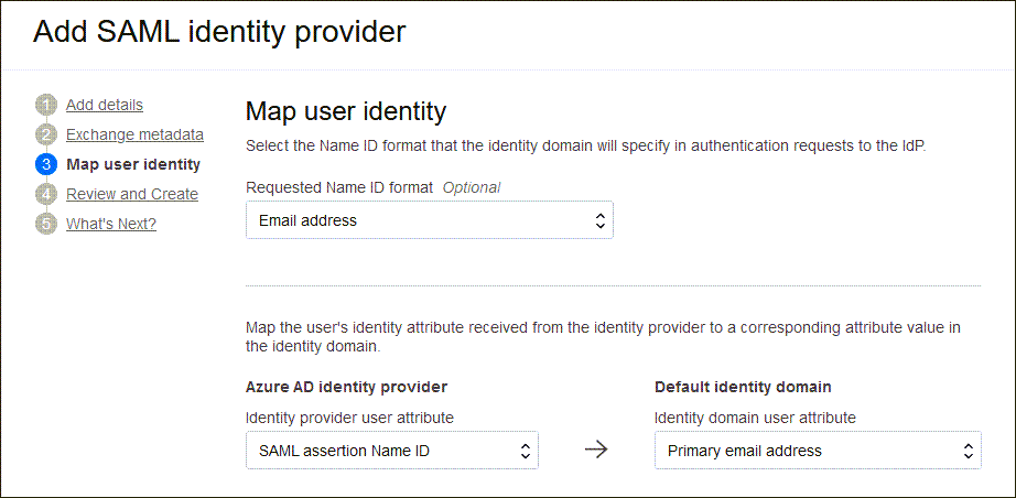 Click to expand SAML identity provider attributes
