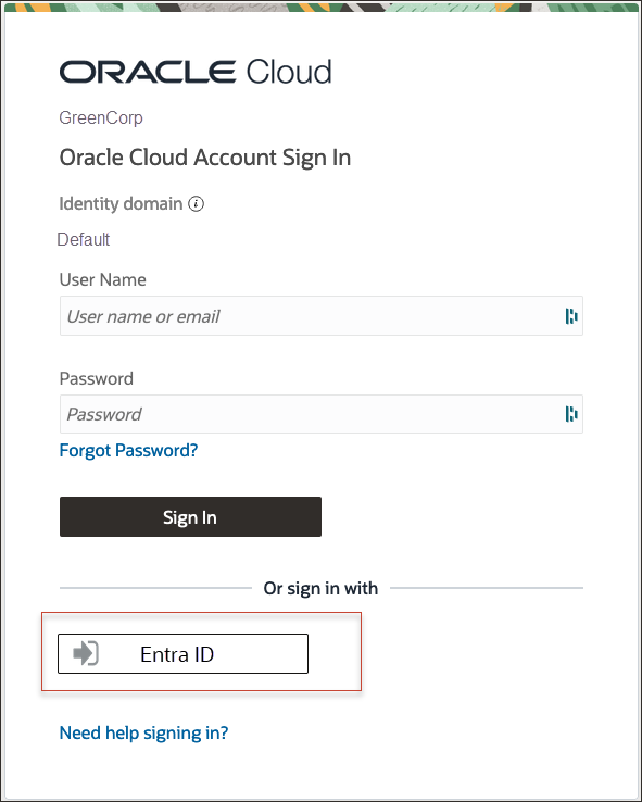 Click to expand OCI IAM sign-in page