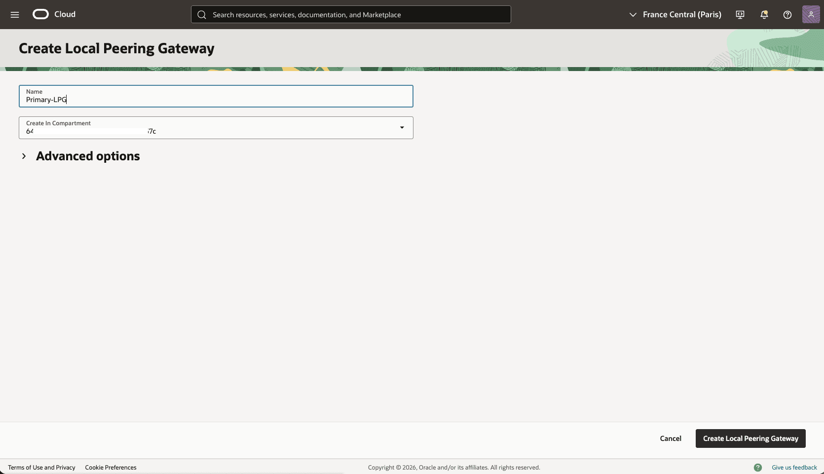 This screenshot shows how to configure the network in the primary zone.