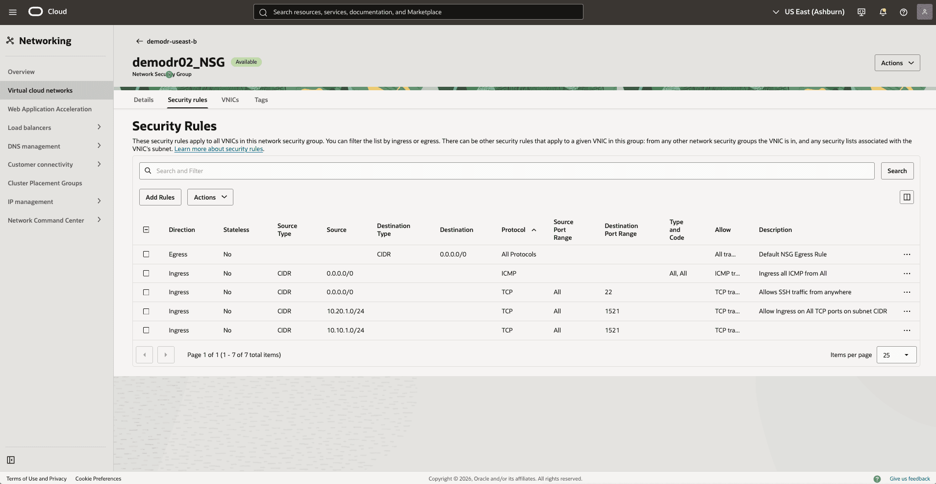 This screenshot shows how to configure the network in the primary zone.