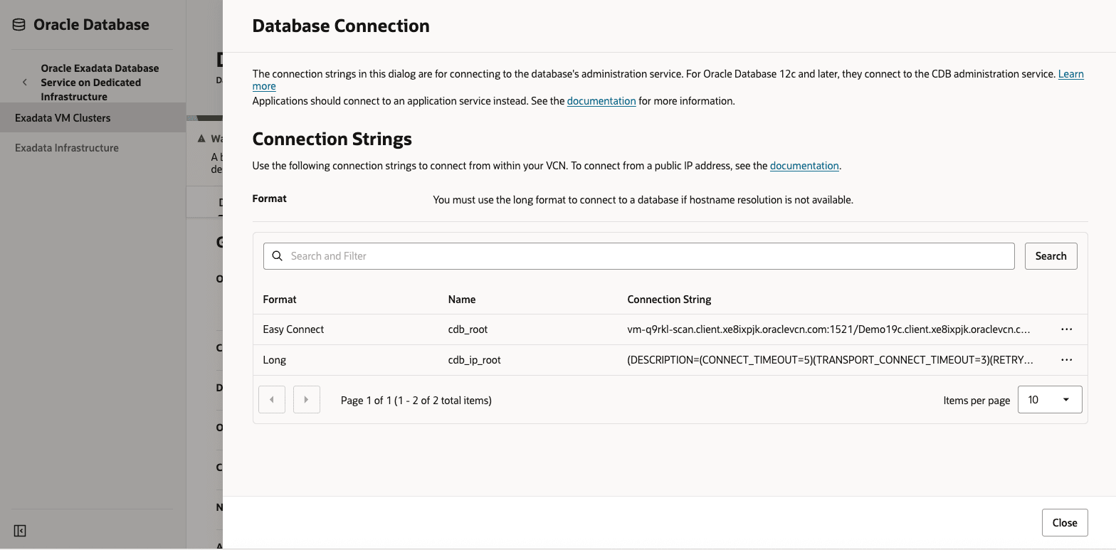 This screenshot shows an example of database connection. This screenshot shows an example of database connection.