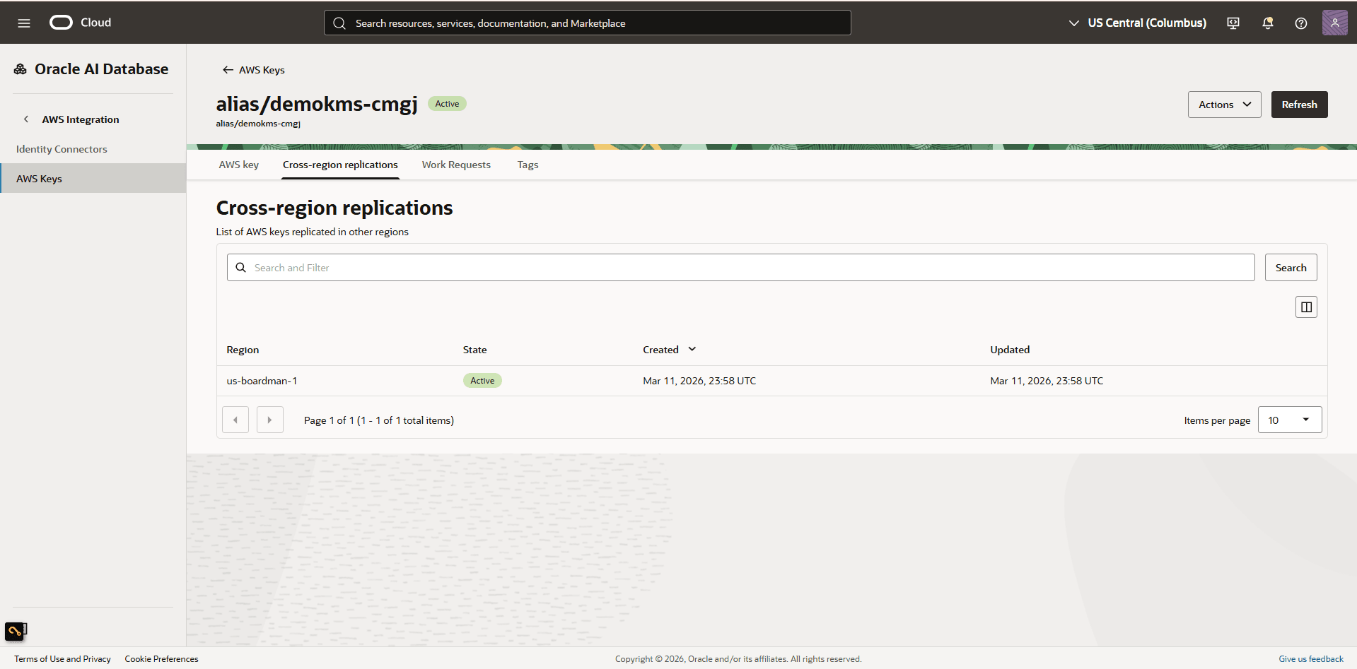 This screenshot shows how to replicate AWS key. This screenshot shows how to replicate AWS key.