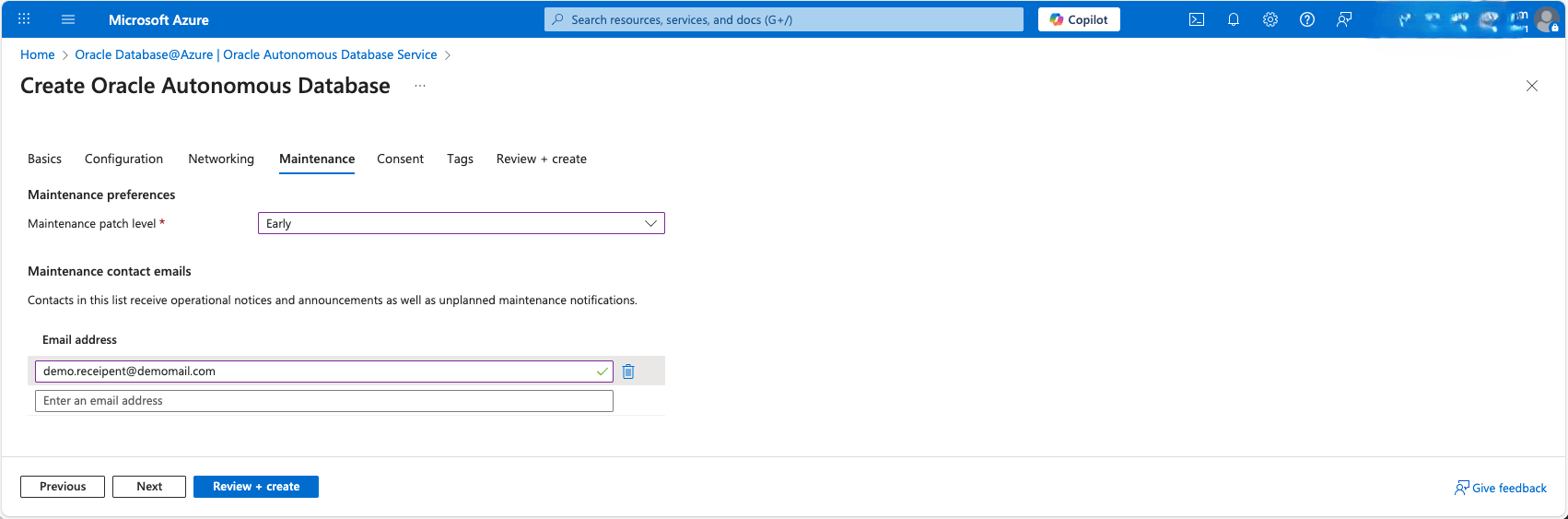 This screenshot shows the third part of creating an Autonomous AI Database. This screenshot shows the third part of creating an Autonomous AI Database.
