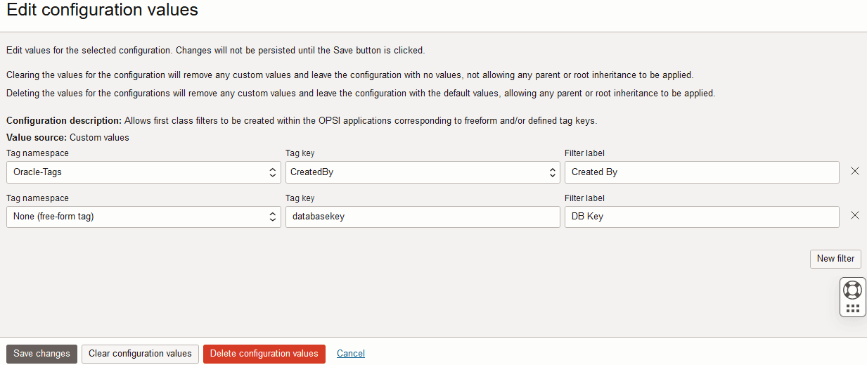 OPSI Tag Filters with two filters created OPSI Tag Filters with two filters created